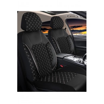 Pumas İnci Tay Tüyü Kapitone Nakışlı Ortopedik Oto Koltuk Kılıfı Komple